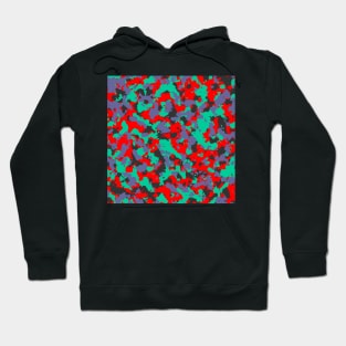 Camouflage Teal Red Hoodie